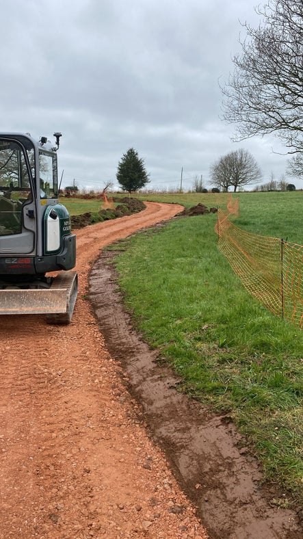 The Perimeter Path at A la Ronde, Devon, under construction.